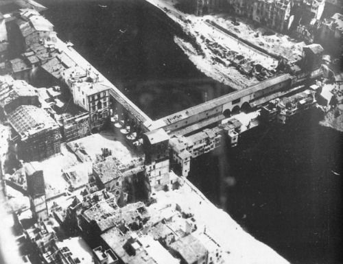 Santo Stefano al Ponte after being bombed in WWII